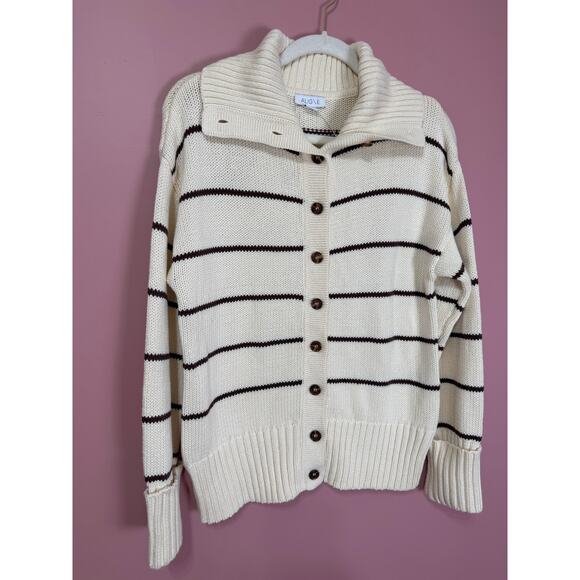 ALIGNE Sawyer Striped Button Up Cardigan Size Small - Picture 7 of 8